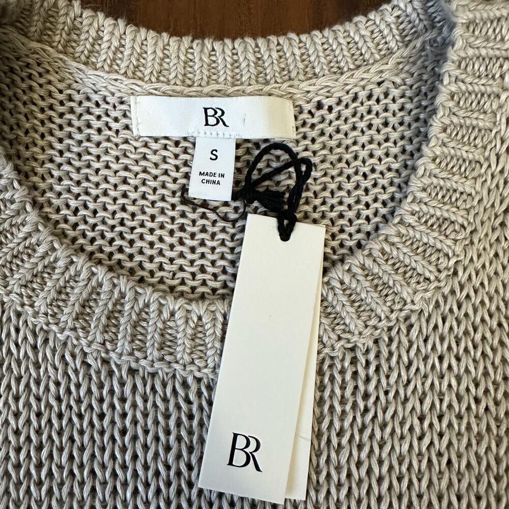 BANANA REPUBLIC Sweater Tank Beige Heirloom Linen Open Knit Pullover NWT - Picture 6 of 9